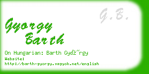 gyorgy barth business card